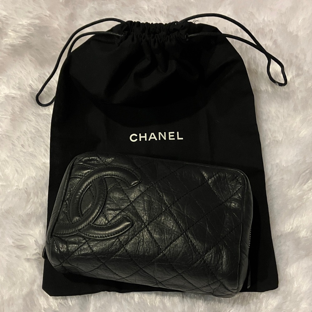 CHANEL Lambskin Leather Cosmetic Case